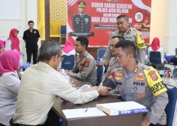 Polres Aceh Selatan Gelar Donor Darah Dalam Rangka Hari Jadi Humas Polri 73