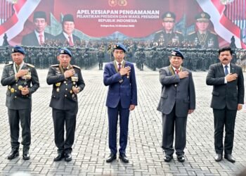 Polri Apel Gelar Pasukan Pengamanan Pelantikan Presiden dan Wakil Presiden